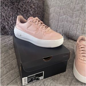 Women’s Nike Air Force 1’s platform sneakers